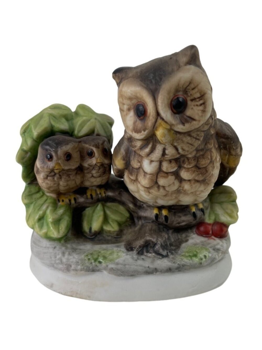 Homeco Owl w/Owlets Vintage Porcelain Figurine